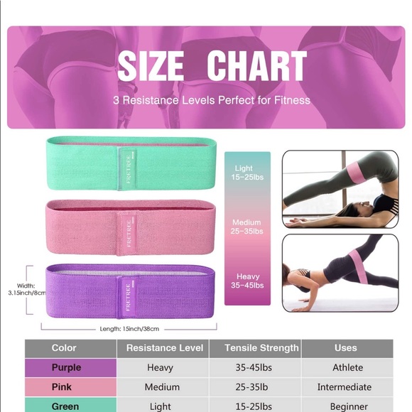 Booty Bands 🍑Resistance Bands For Home Workout - Picture 5 of 7